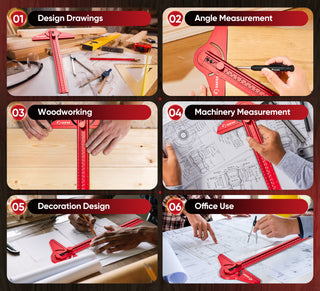 SAKER® Adjustable Aluminum Protractors with 13 Inch Ruler