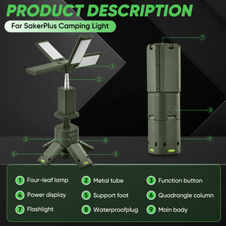 SakerPlus Retractable Windproof Camping Lantern