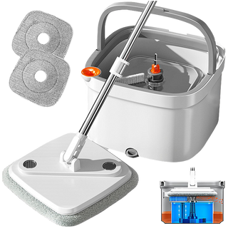SAKER® Spin Mop and Bucket Set with Self-Separation Dirty and Clean Water System