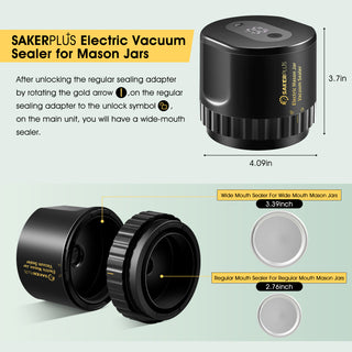 SakerPlus Electric Vacuum Sealer for Mason Jars