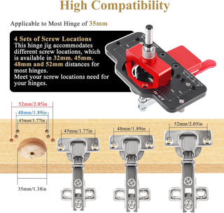 SAKER Aluminum Alloy Hinge Boring Drill Guide Jig