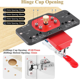 SAKER Aluminum Alloy Hinge Boring Drill Guide Jig