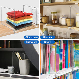 SAKER® Clear Acrylic Shelf Dividers for Closet Organization