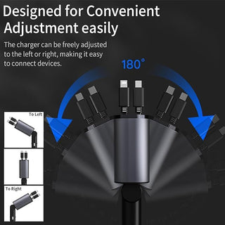 SAKER®  4 in 1  Retractable Car Charger