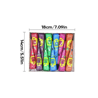 SAKER® 6 Multi Color Temporary Tattoo Paste Cones