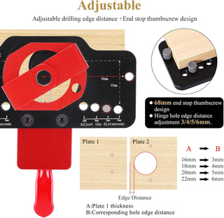 SAKER Aluminum Alloy Hinge Boring Drill Guide Jig