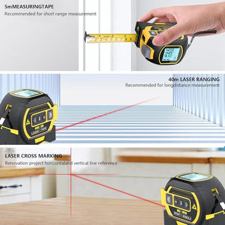 SAKER Portable 3-in-1 Infrared Laser Tape Measuring