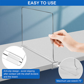 SAKER® Clear Acrylic Shelf Dividers for Closet Organization