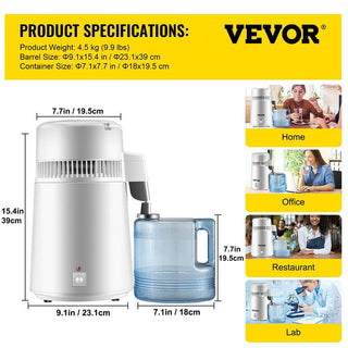 SAKER® Newest 4L Medical Pure Water Distiller