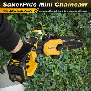 SakerPlus Mini Chainsaw,6 Inch Mini Chainsaw Adjustable Angle
