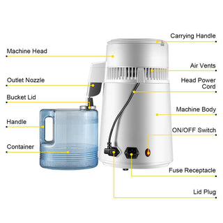 SAKER® Newest 4L Medical Pure Water Distiller