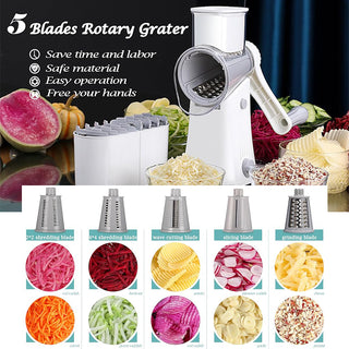 SAKER® 5 in 1 Rotary Cheese Grater Shredder