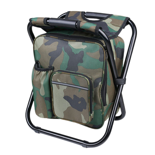 SAKER® Folding Camping Stool Backpack Insulated Cooler Bag